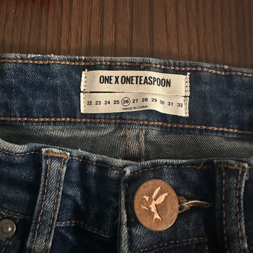One Teaspoon Women’s Dark Blue Distressed Skinny Jeans